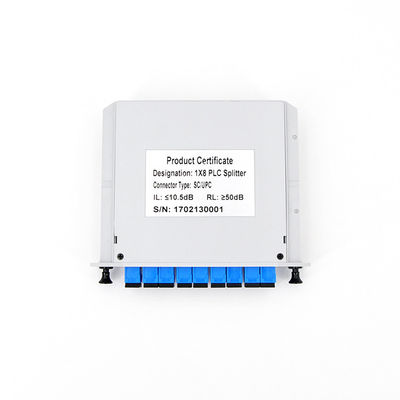 Οπτικός συνδετήρας χαμηλό PDL θραυστών UPC Gpon 1x8 καρτών κασετών